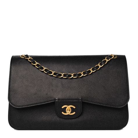 CHANEL Grained Calfskin Jumbo Classic Pure Double Flap 